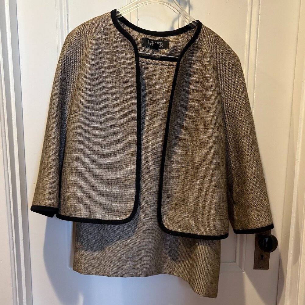 Vintage Kasper Skirt Set with Crop Blazer